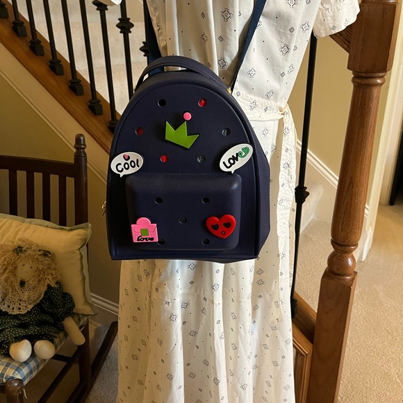 641-PRTT  New Silicone Backpack With Charms Lightweight Waterproof (Deep Blue) - Picture 13 of 15